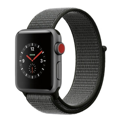 Apple Watch Series 3, 42mm (GPS + Cellular) - Space Gray Aluminum Case, Dark Olive Sport Band
