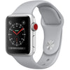 Apple Watch Series 3, 38mm (GPS + Cellular) - Silver Aluminum Case, Fog Sport Band (AT&T)