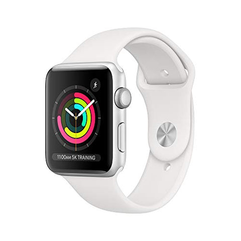 Apple Watch Series 3, 42mm (GPS), Silver Aluminum Case,White Sport Band