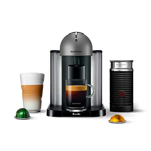 Nespresso Vertuo (by Breville) Coffee and Espresso Machine + Aeroccino, Titan