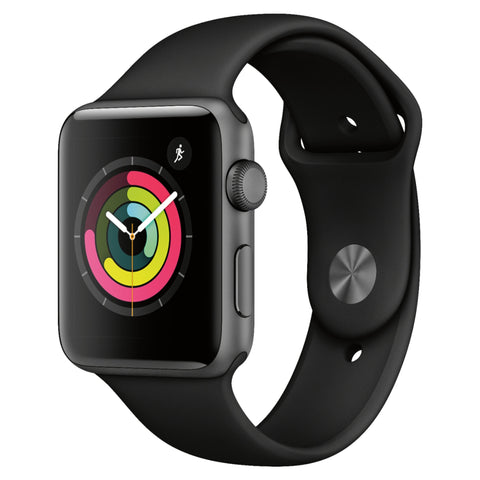Apple Watch Series 3, 42mm (GPS) - Space Gray Aluminum Case, Black Sport Band