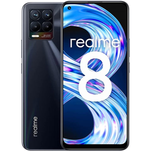 RealMe 8 4G LTE 128GB (RMX3085) Dual-SIM GSM Unlocked Phone, Punk Black