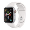 Apple Watch Series 4, 44mm (GPS + Cellular) - Silver Aluminum Case, White Sport Band