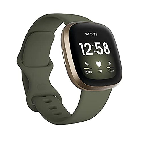 Fitbit Versa 3 Health & Fitness Smartwatch - Olive Green/ Soft Gold