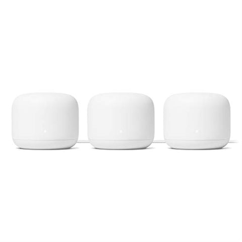 Google Nest WiFi AC2200 Mesh System Router + 1 Add-on Point (2-Pack) - Snow