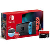 Nintendo Switch Console w/ Neon Blue & Neon Red Joy-Con + 12 Month Individual Membership Nintendo Switch Online + Carrying Case