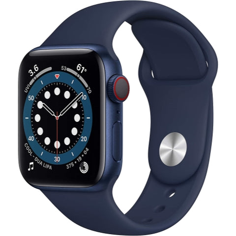 Apple Watch Series 6, 40mm (GPS + Cellular) - Blue Aluminum Case, Deep Navy Sport Band