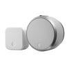 August Smart Lock Pro + Connect Hub - Wi-Fi Smart Lock for Keyless Entry - Works with Alexa, Google Assistant, and more - Silver