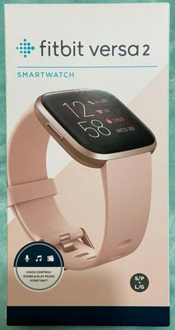 Fitbit Versa 2 Smartwatch (S & L Bands Included), Petal/Copper Rose