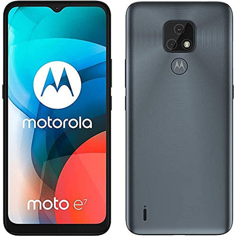 Motorola MOTO E7 (XT2095) 32GB GSM Unlocked Dual-SIM Phone, Grey