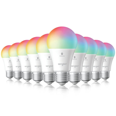 Sengled Smart Light Bulbs, Multi-Color Changing Alexa Light Bulb Bluetooth Mesh, Smart Bulbs Dimmable LED Bulb A19 E26, High CRI, High Brightness, 9W 800LM - 10 Pack