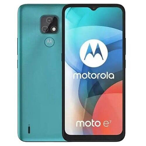 Motorola MOTO E7 (XT2095) 32GB GSM Unlocked Dual-SIM Phone, Blue Bird