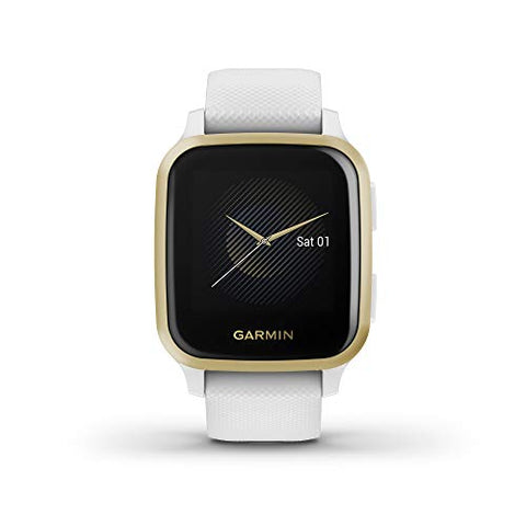 Garmin Venu Sq, GPS Smartwatch, Light Gold and White