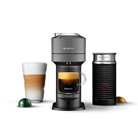 Nespresso Vertuo Next (by De'Longhi) Coffee and Espresso Machine + Aeroccino, Dark Grey
