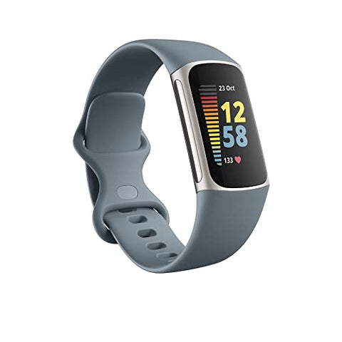 Fitbit Charge 5 Advanced Fitness & Health Tracker - Steel Blue / Platinum